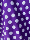 Alicia WHITE 0.5" Polka Dots on PURPLE Polyester Cotton Fabric by the Yard - 10099