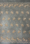 Ryleigh CHAMPAGNE 3D Floral Embroidery with Foil & Sequins on Mesh Lace Fabric by the Yard - 10010