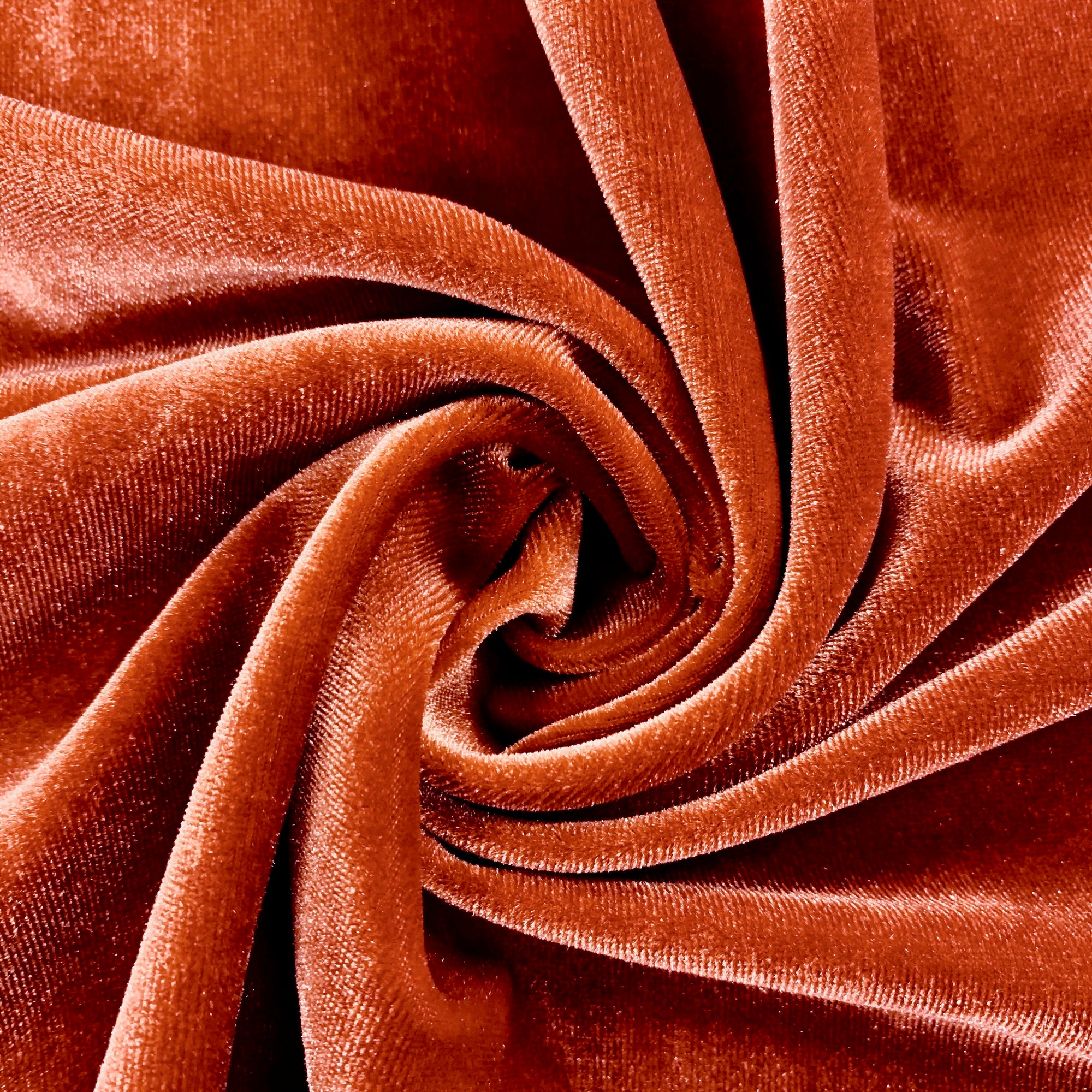 Princess BURNT ORANGE Polyester Spandex Stretch Velvet Fabric for Ribbons, Headwraps, Clothes Costumes, Crafts - 10001 NewFabricsDaily