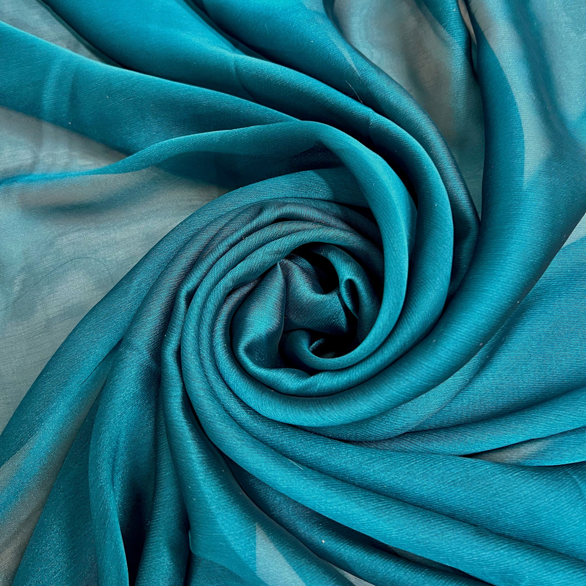 Jolene TEAL NAVY Polyester Two-Tone Chiffon Fabric by the Yard - 10135