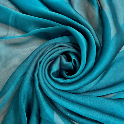 Jolene TEAL NAVY Polyester Two-Tone Chiffon Fabric by the Yard - 10135