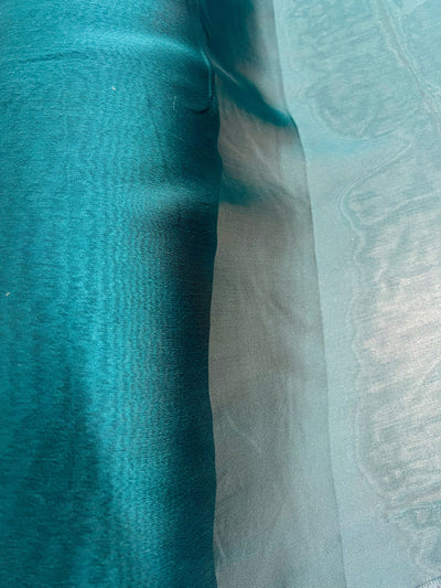 Jolene TEAL NAVY Polyester Two-Tone Chiffon Fabric by the Yard - 10135