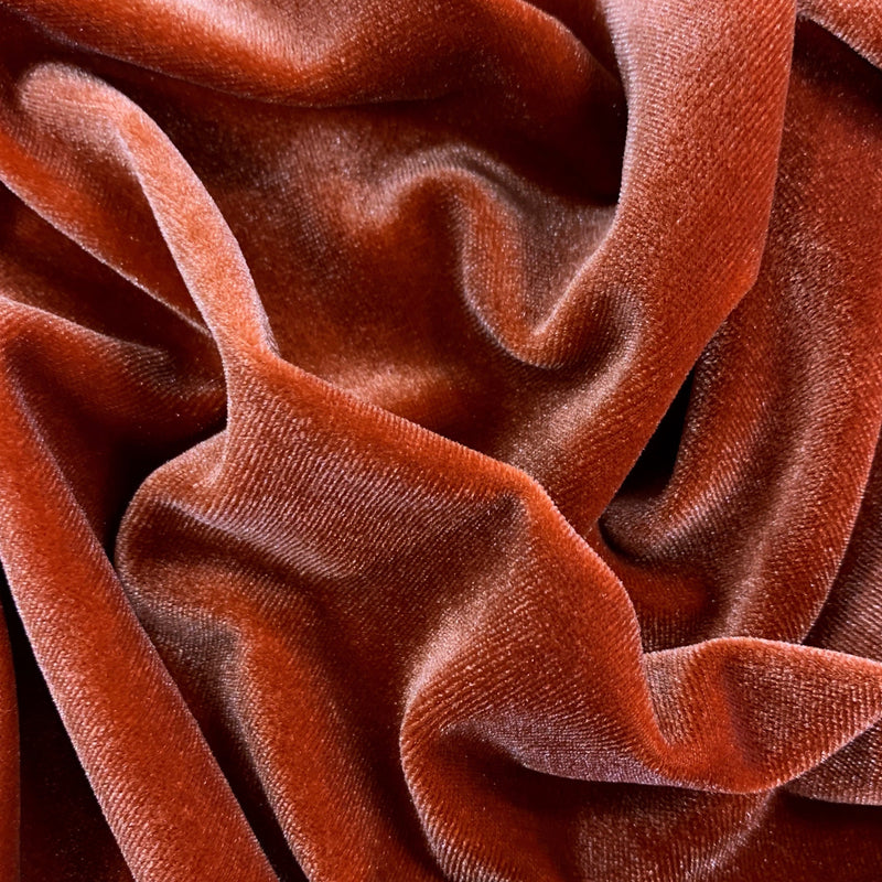 Princess BURNT ORANGE Polyester Spandex Stretch Velvet Fabric for Ribbons, Headwraps, Clothes Costumes, Crafts - 10001 NewFabricsDaily