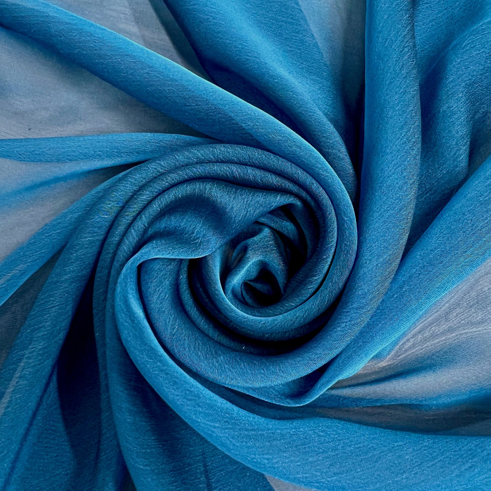 Jolene SEA BLUE NAVY Polyester Two-Tone Chiffon Fabric by the Yard - 10135
