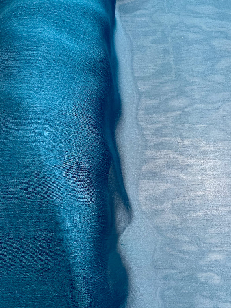 Jolene SEA BLUE NAVY Polyester Two-Tone Chiffon Fabric by the Yard - 10135