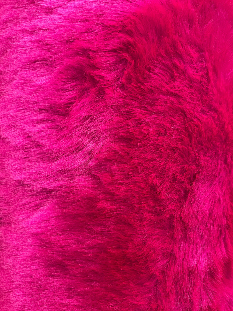Zahra HOT PINK 0.75 Inch Short Pile Soft Faux Fur Fabric for Fursuit, Cosplay Costume, Photo Prop, Trim, Throw Pillow, Crafts - 10177