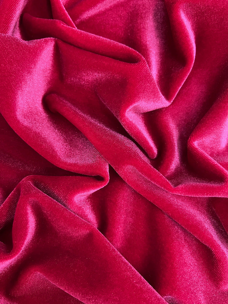 Princess FUCHSIA Polyester Spandex Stretch Velvet Fabric for Bows, Top Knots, Head Wraps, Scrunchies, Clothes, Costumes, Crafts - 10001