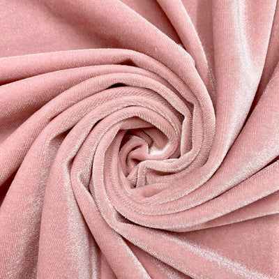 Princess DUSTY BLUSH Polyester Spandex Stretch Velvet Fabric for Bows, Top Knots, Head Wraps, Scrunchies, Clothes, Costumes, Crafts - 10001