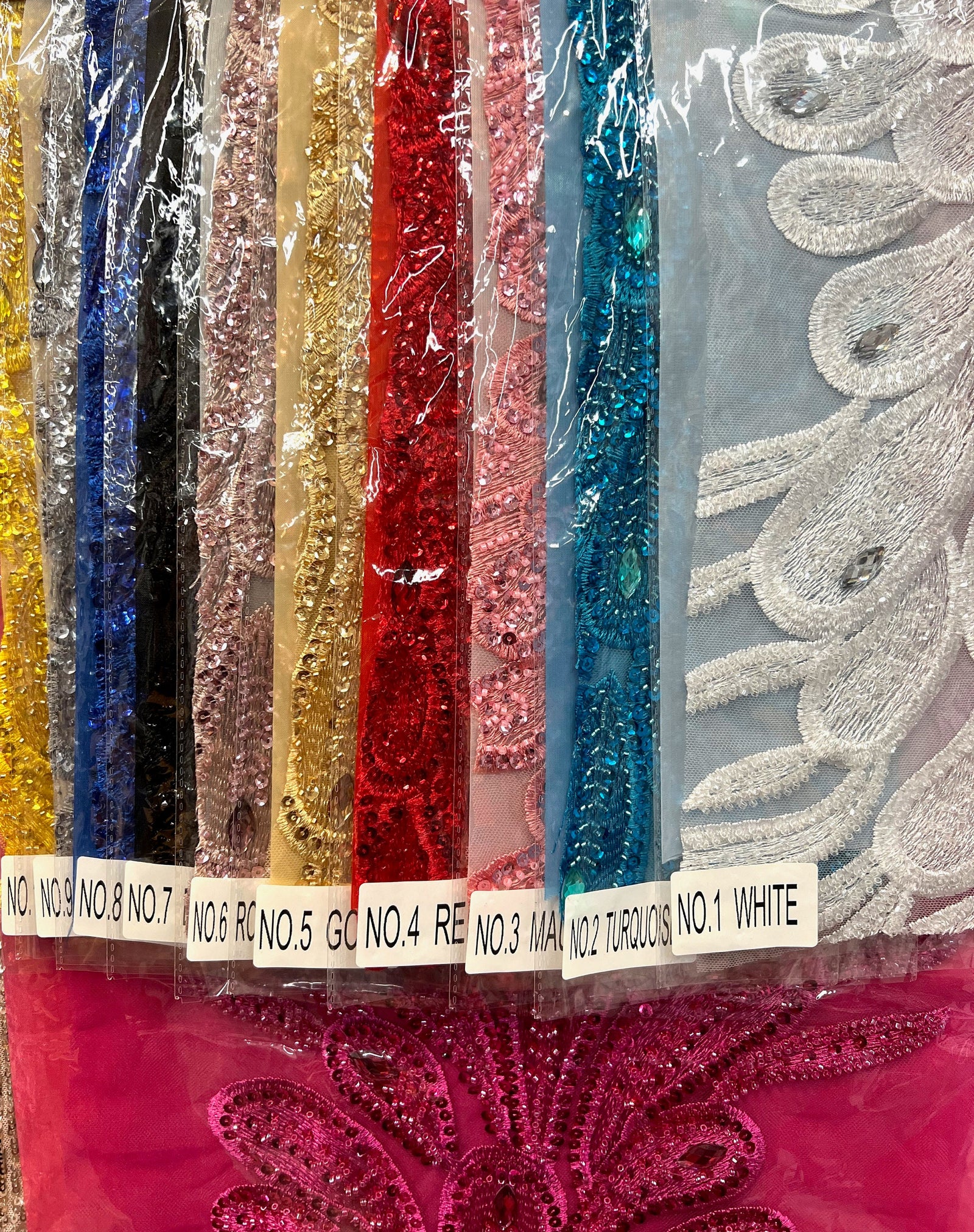 Angela Vegas Peacock Beaded Sequins Embroidered on Mesh Lace Fabric by Panel - 10227