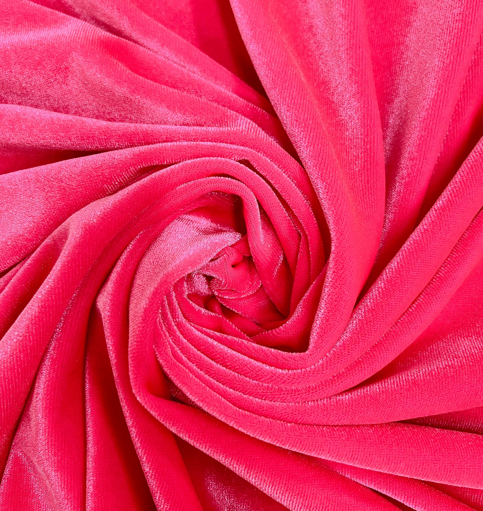 Princess NEON PINK Polyester Spandex Stretch Velvet Fabric for Tops, Dresses, Skirts, Dance Wear, Costumes, Crafts - 10001