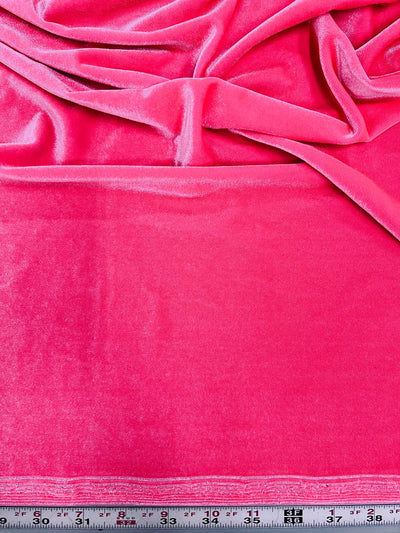 Princess NEON PINK Polyester Spandex Stretch Velvet Fabric for Tops, Dresses, Skirts, Dance Wear, Costumes, Crafts - 10001