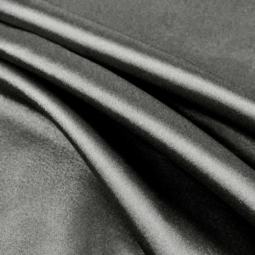 Payton CHARCOAL GREY Faux Silk Stretch Charmeuse Satin Fabric by the Yard - 10017