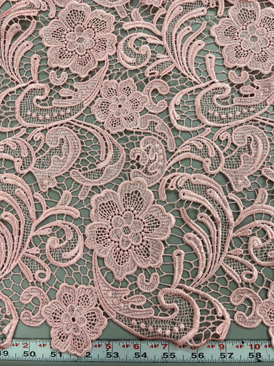 Maggie PINK Guipure Venice Medium Weight Lace Fabric by the Yard - 10019