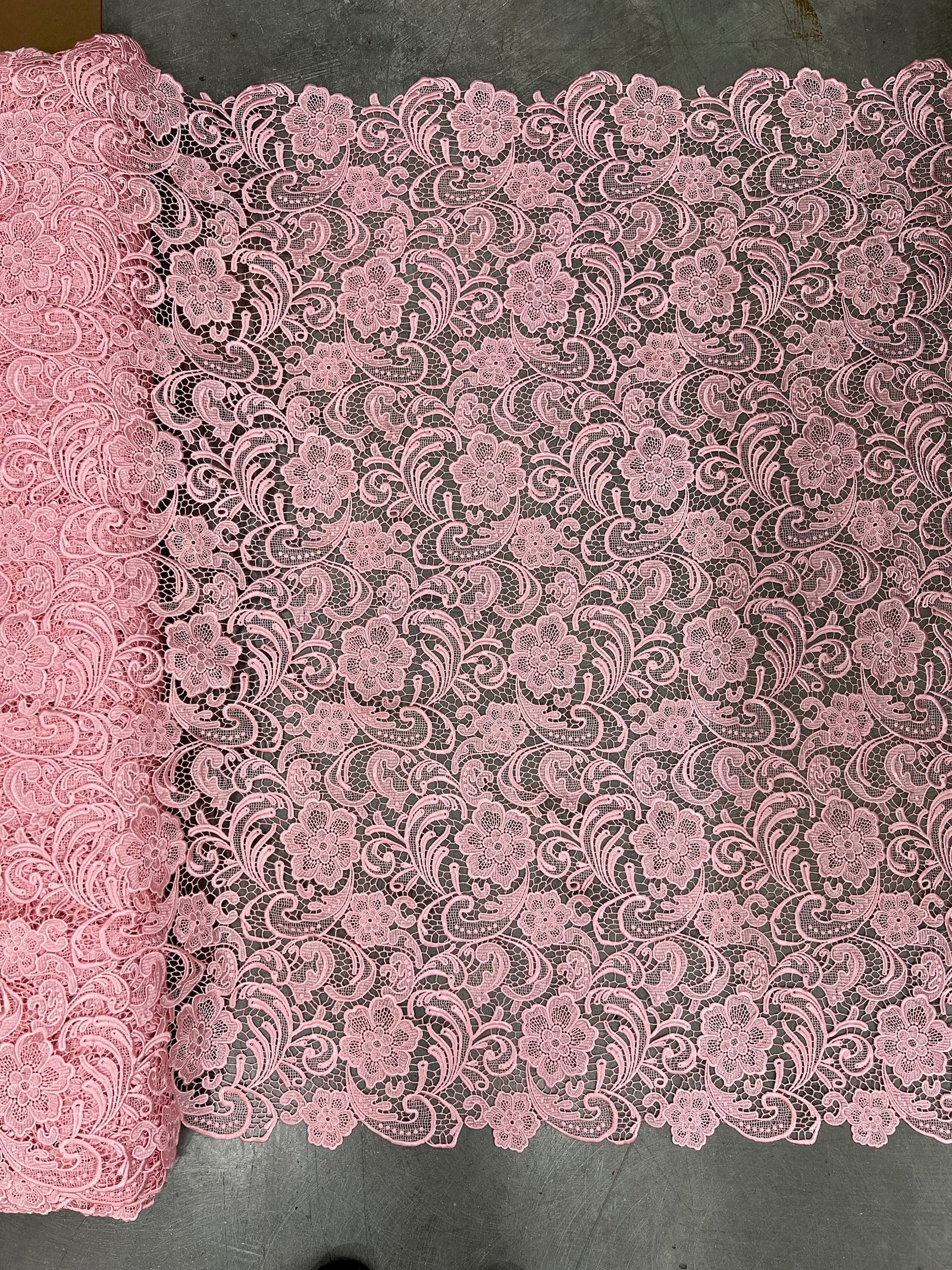 Maggie PINK Guipure Venice Medium Weight Lace Fabric by the Yard - 10019