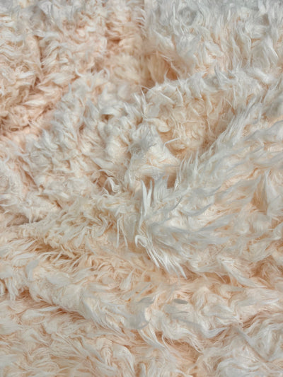 Poppy LIGHT BLUSH Flokati Mongolian Short Pile Soft Faux Fur Fabric for Fursuit, Cosplay Costume, Photo Prop, Trim, Throw Pillow, Crafts