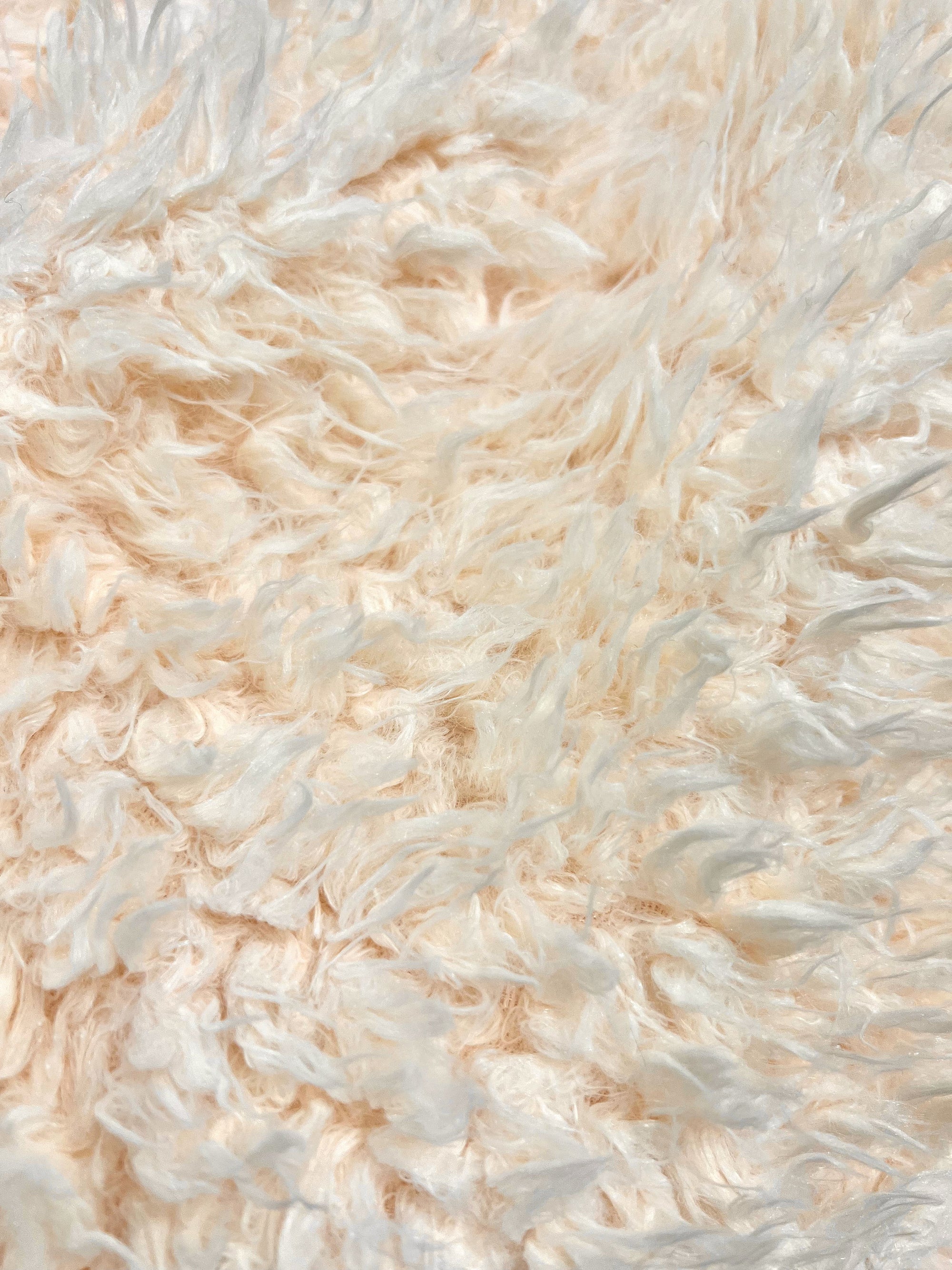 Poppy LIGHT BLUSH Flokati Mongolian Short Pile Soft Faux Fur Fabric for Fursuit, Cosplay Costume, Photo Prop, Trim, Throw Pillow, Crafts