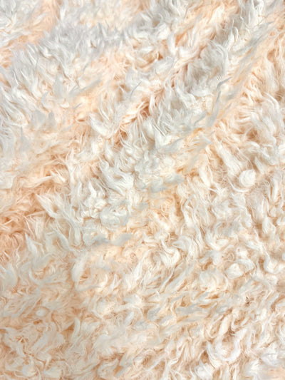 Poppy LIGHT BLUSH Flokati Mongolian Short Pile Soft Faux Fur Fabric for Fursuit, Cosplay Costume, Photo Prop, Trim, Throw Pillow, Crafts