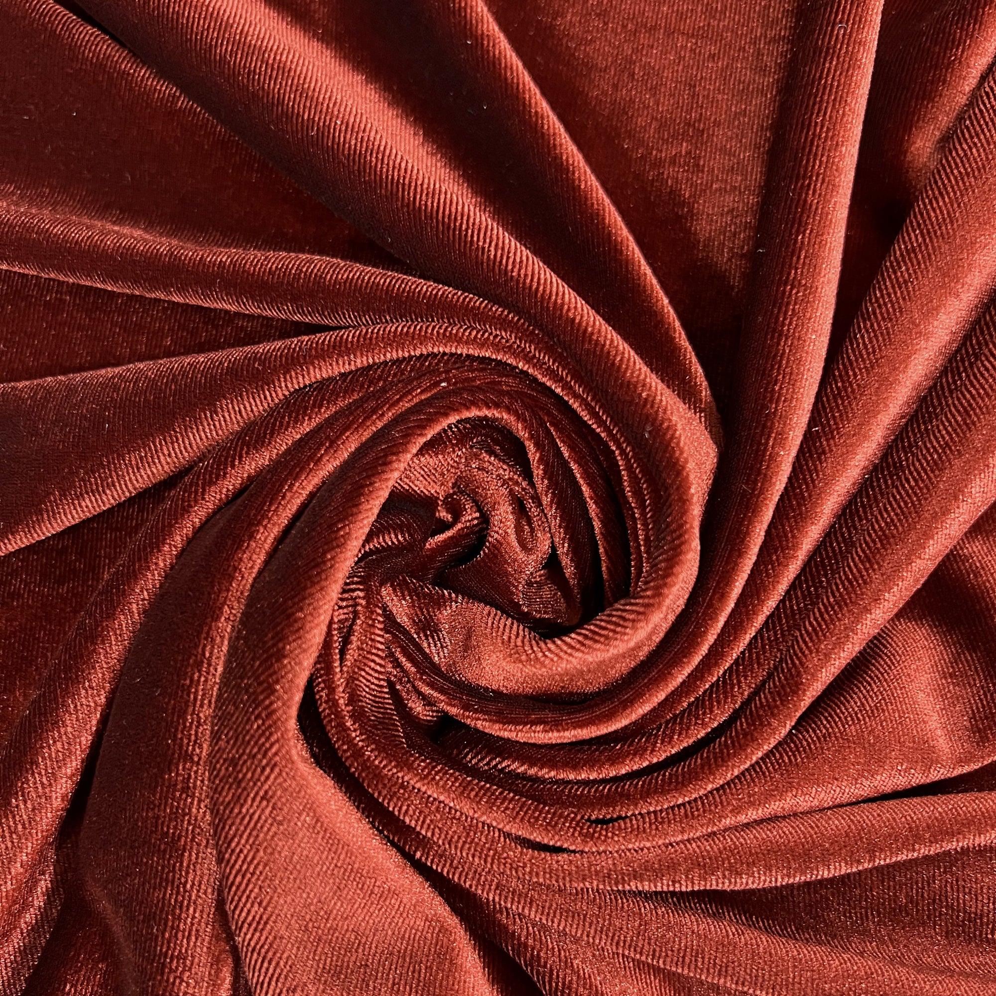 Princess DARK AMBER Polyester Spandex Stretch Velvet Fabric by the Yard for Tops, Dresses, Skirts, Dance Wear, Costumes, Crafts - 10001