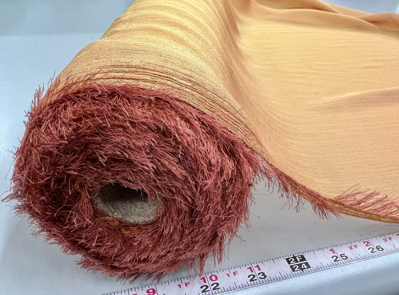 Jolene CINNAMON DARK GOLD Polyester Two-Tone Chiffon Fabric by the Yard - 10135
