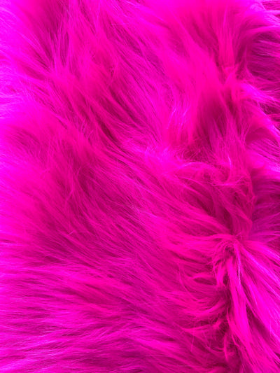 Sasha HOT PINK 2 Inch Long Pile Soft Luxury Faux Fur Fabric Fursuit, Cosplay Costume, Photo Prop, Trim, Throw Pillow, Crafts