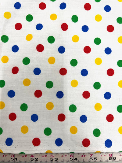 Aileen WHITE/MULTI COLOR 1 cm Polka Dots on Polyester Cotton Fabric for Non-Medical Face Mask Lining, Apparel, Quilts, Costumes, Crafts
