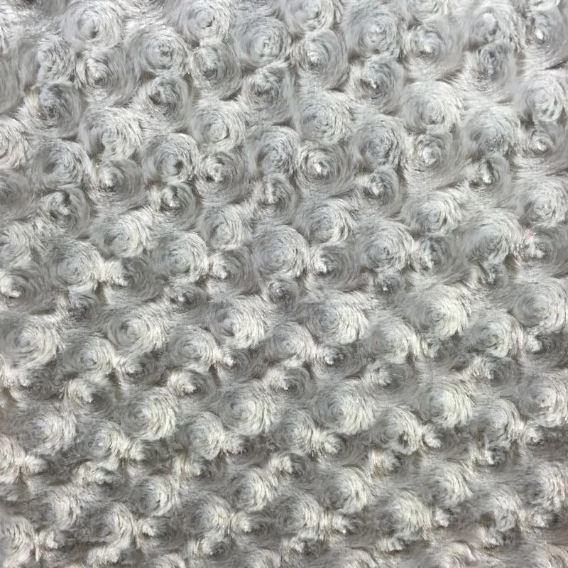 Ruth SILVER Cuddle Minky Rosette Soft Faux Fur Fabric by the Yard - 10083