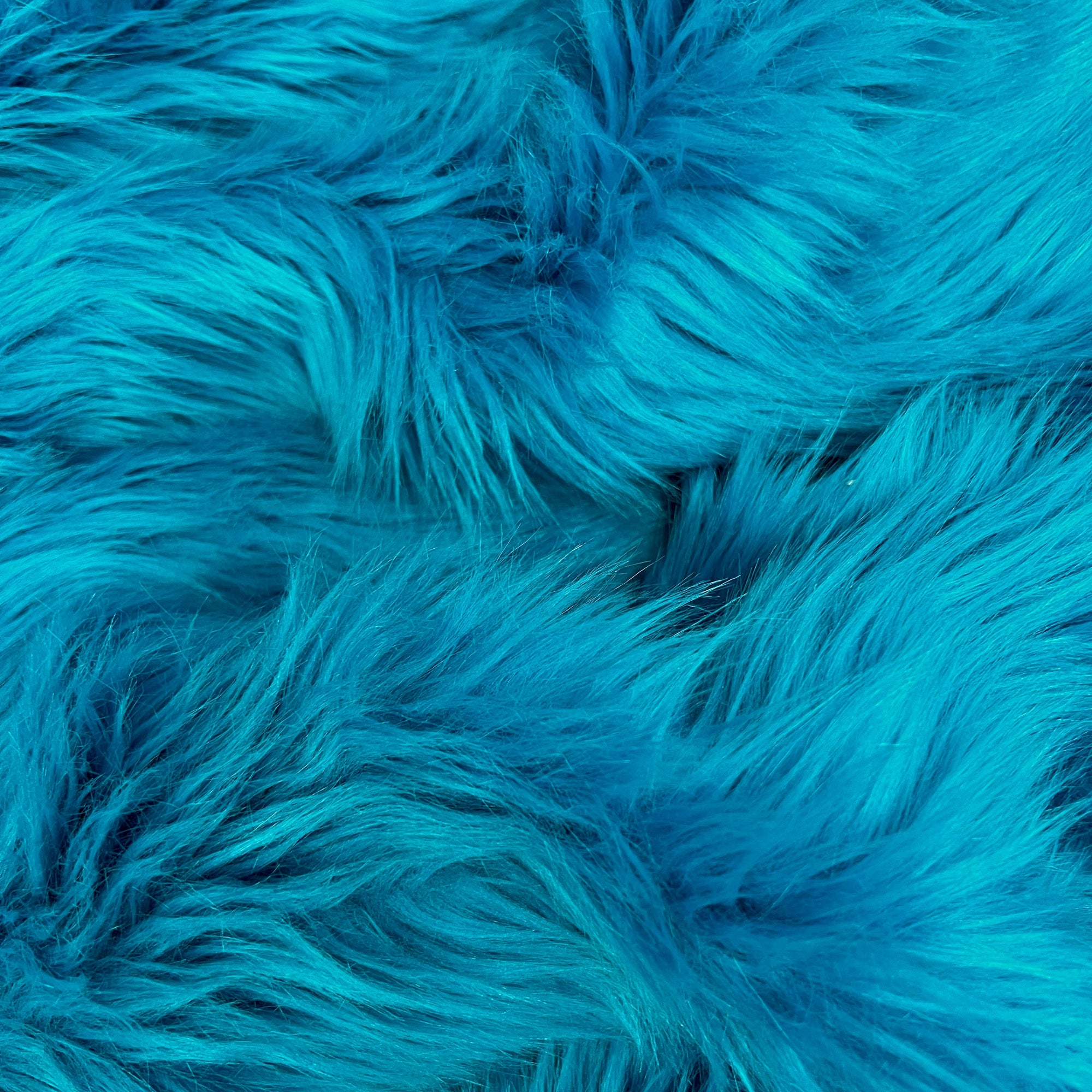 Sasha TURQUOISE Shaggy Long Pile Soft Faux Fur Fabric for Fursuit, Cosplay Costume, Photo Prop, Trim, Throw Pillow, Crafts
