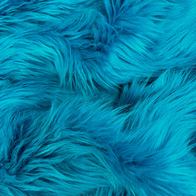 Sasha TURQUOISE Shaggy Long Pile Soft Faux Fur Fabric for Fursuit, Cosplay Costume, Photo Prop, Trim, Throw Pillow, Crafts