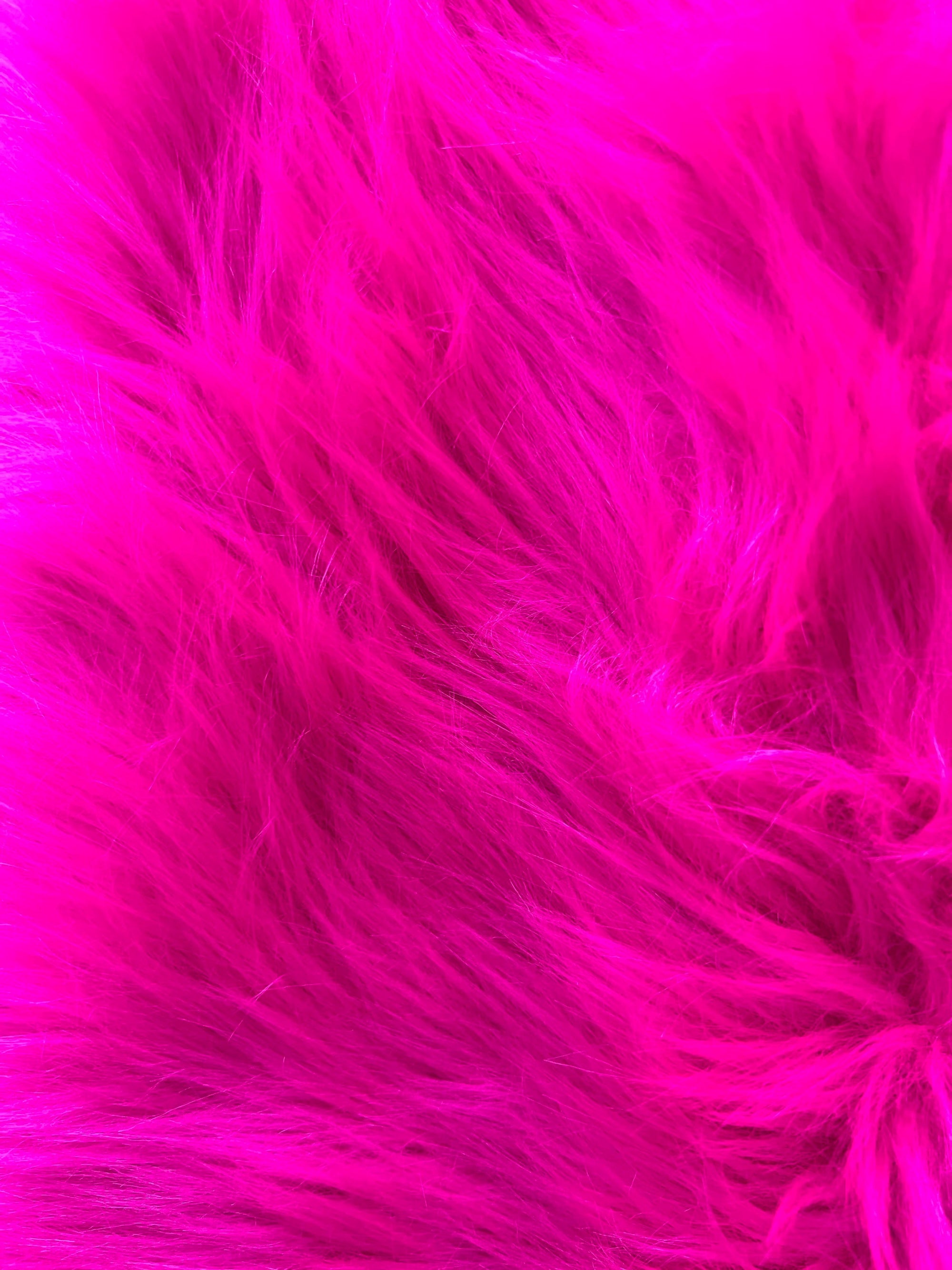 Sasha HOT PINK 2 Inch Long Pile Soft Luxury Faux Fur Fabric Fursuit, Cosplay Costume, Photo Prop, Trim, Throw Pillow, Crafts