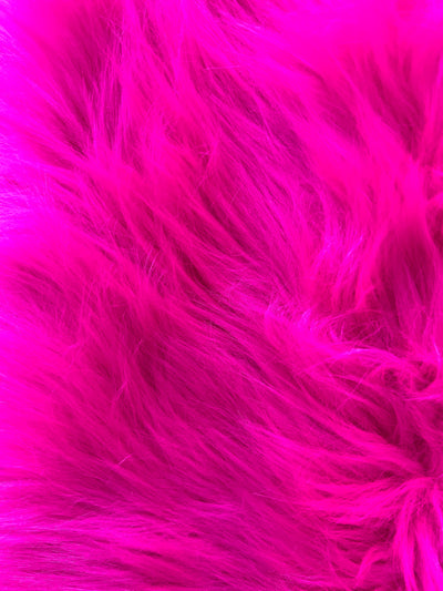 Sasha HOT PINK 2 Inch Long Pile Soft Luxury Faux Fur Fabric Fursuit, Cosplay Costume, Photo Prop, Trim, Throw Pillow, Crafts