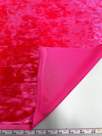 Samantha HOT PINK Polyester Stretch Crushed Velvet Fabric by the Yard for Bows, Topknot. Headwraps, Scrunchies, Clothes, Costumes, Crafts