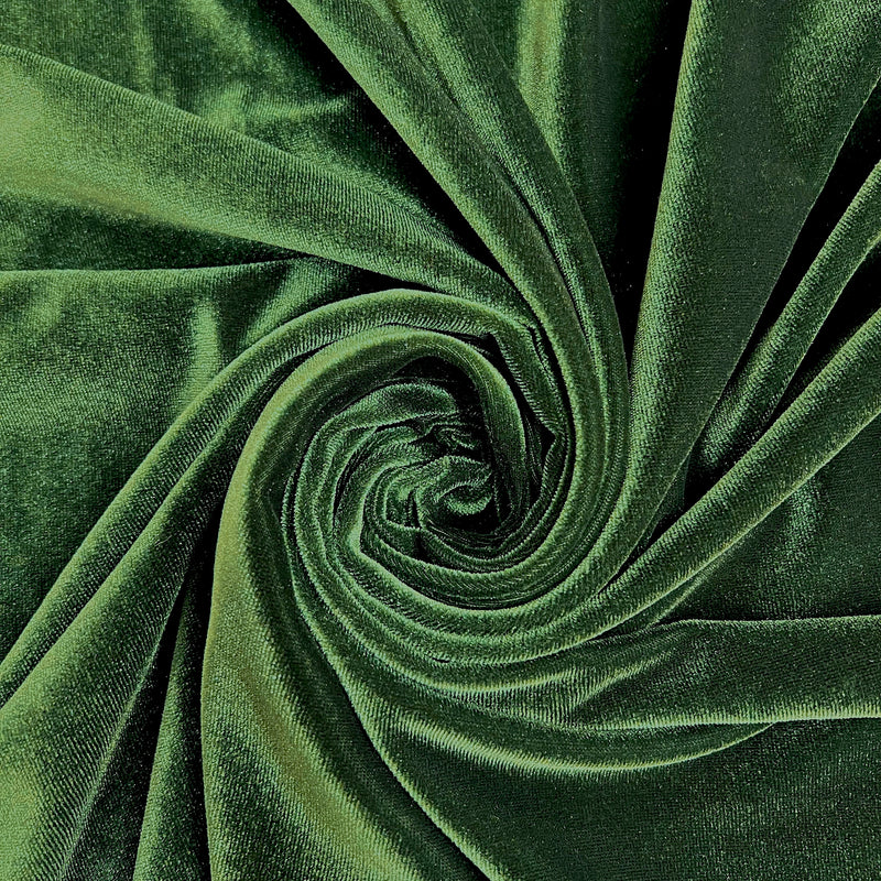 Princess DARK OLIVE GREEN Polyester Spandex Stretch Velvet Fabric for Bows, Head Wraps, Top Knots, Scrunchies, Clothes, Costumes, Crafts