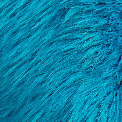 Sasha TURQUOISE Shaggy Long Pile Soft Faux Fur Fabric for Fursuit, Cosplay Costume, Photo Prop, Trim, Throw Pillow, Crafts