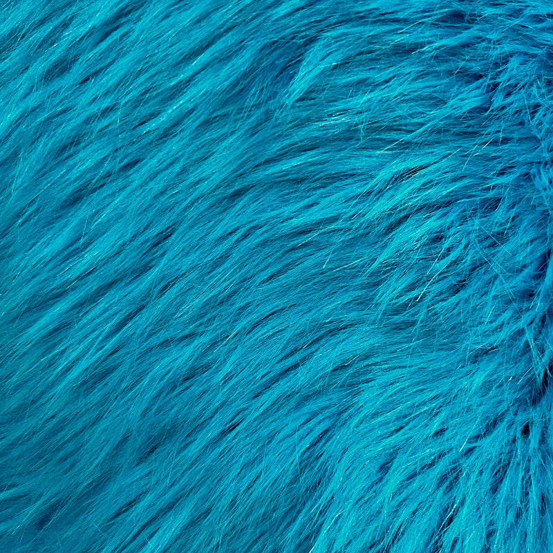 Sasha TURQUOISE Shaggy Long Pile Soft Faux Fur Fabric for Fursuit, Cosplay Costume, Photo Prop, Trim, Throw Pillow, Crafts