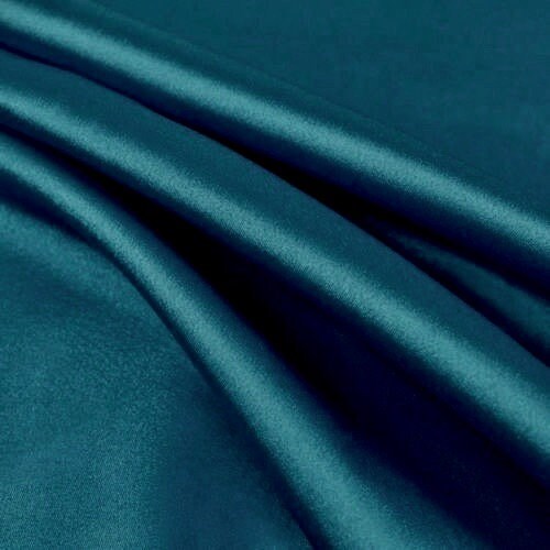 Payton DARK TURQUOISE-B Faux Silk Minimal Stretch Charmeuse Satin Fabric by the Yard - 10017