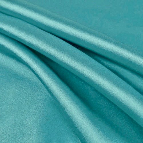 Payton AQUA Faux Silk Minimal Stretch Charmeuse Satin Fabric by the Yard - 10017