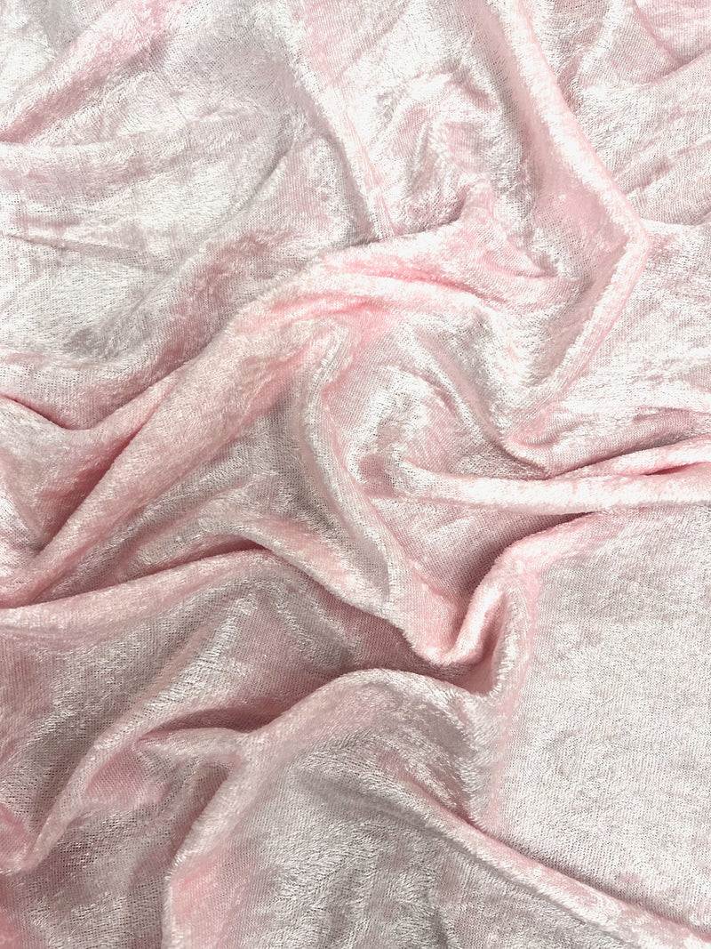 Mya LIGHT PINK Non-Wrinkle Mechanical Stretch Polyester Panne Velvet Fabric by the Yard - 10015