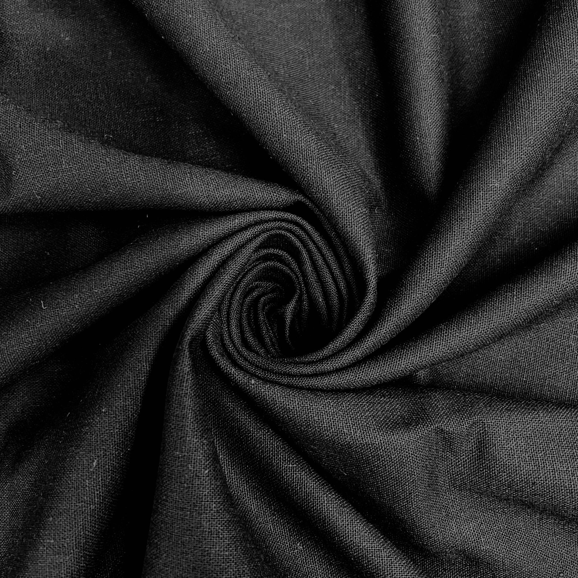 Karla BLACK Soft Hand Feel Linen Rayon Fabric by the Yard for Clothes, Costumes, Crafts, etc - 10194