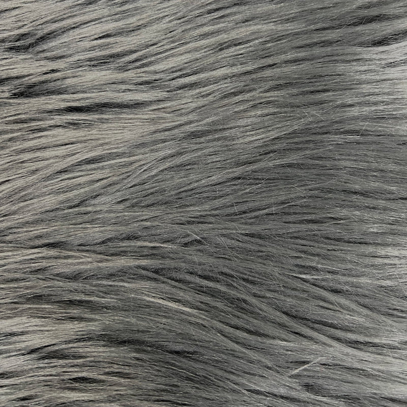 Eden GREY Shaggy Long Pile Soft Faux Fur Fabric for Fursuit, Cosplay Costume, Photo Prop, Trim, Throw Pillow, Crafts
