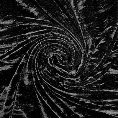 Pauline BLACK Wrinkled Polyester Crushed Stretch Velvet Fabric by the Yard for Ribbons, Headwraps, Clothes, Costumes, Crafts - 10175