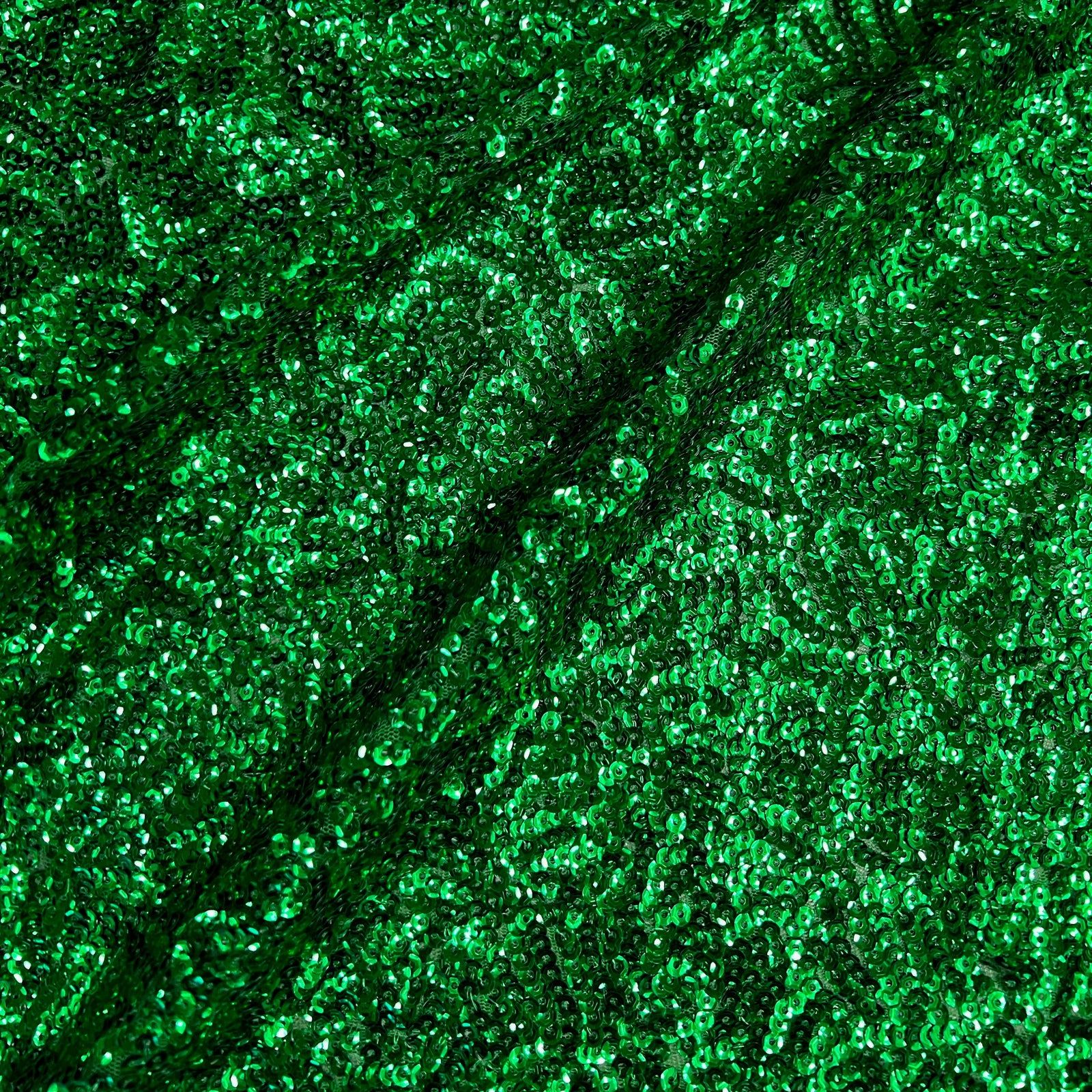 Bianca GREEN Allover Sequins on Mesh Fabric by the Yard - 10104