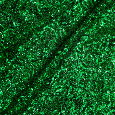 Bianca GREEN Allover Sequins on Mesh Fabric by the Yard - 10104