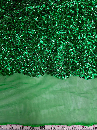 Bianca GREEN Allover Sequins on Mesh Fabric by the Yard - 10104