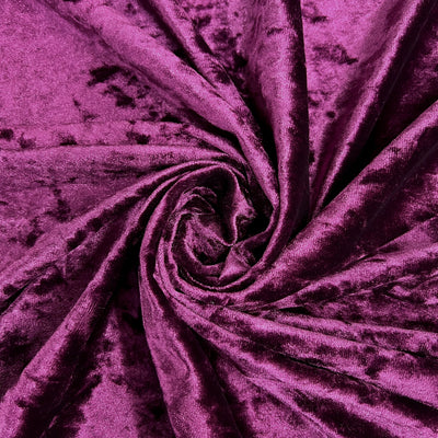 Samantha EGGPLANT Polyester Stretch Crushed Velvet Fabric by the Yard for Bows, Topknot, Head Wraps, Scrunchies, Clothes, Costumes, Crafts