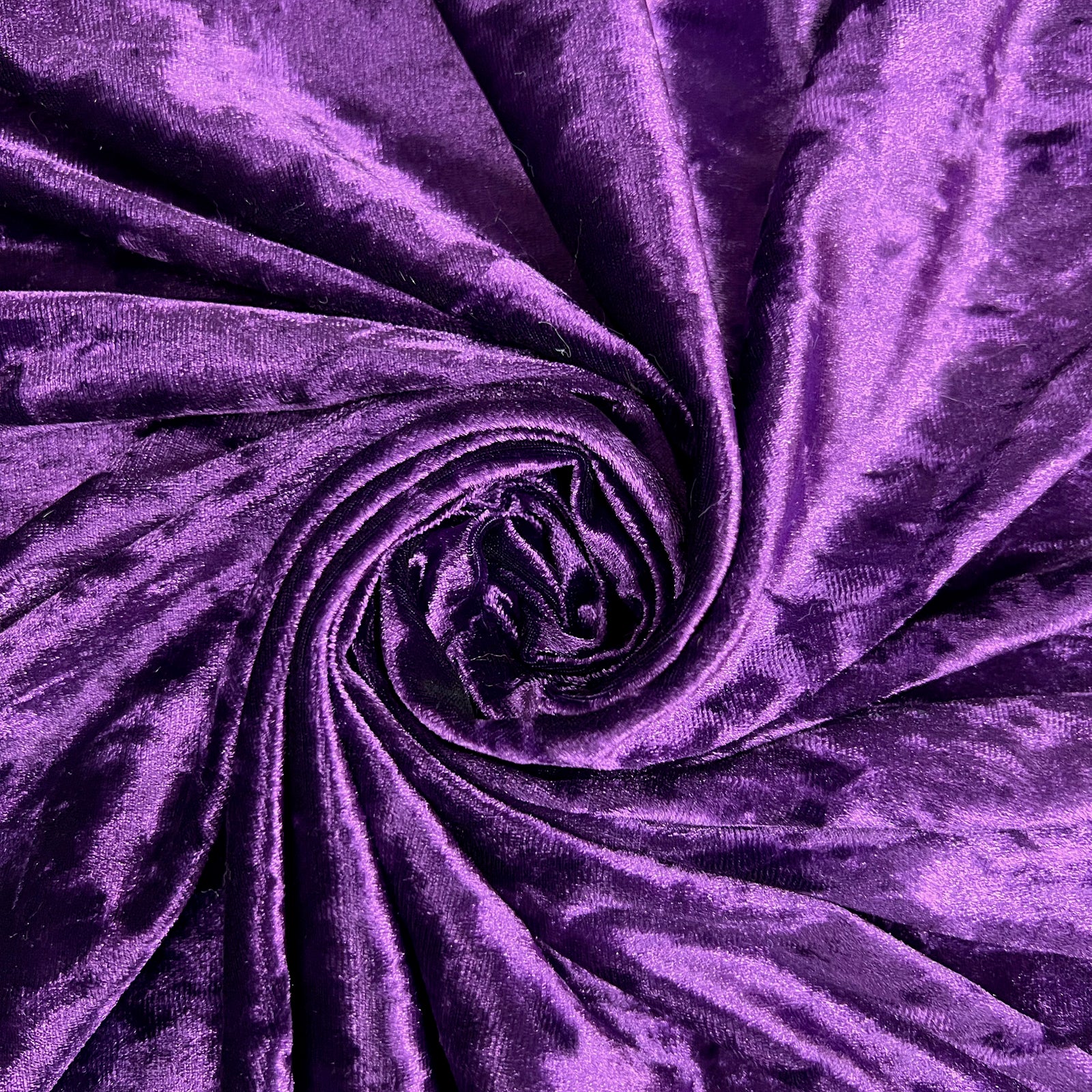 Samantha PURPLE Polyester Stretch Crushed Velvet Fabric by the Yard for Bows, Topknot, Head Wraps, Scrunchies, Clothes, Costumes, Crafts