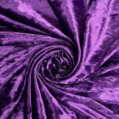 Samantha PURPLE Polyester Stretch Crushed Velvet Fabric by the Yard for Bows, Topknot, Head Wraps, Scrunchies, Clothes, Costumes, Crafts