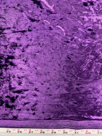 Samantha PURPLE Polyester Stretch Crushed Velvet Fabric by the Yard for Bows, Topknot, Head Wraps, Scrunchies, Clothes, Costumes, Crafts