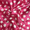 Shelby 0.75" WHITE Polka Dots on PINK Polyester Light Weight Satin Fabric by the Yard - 10070