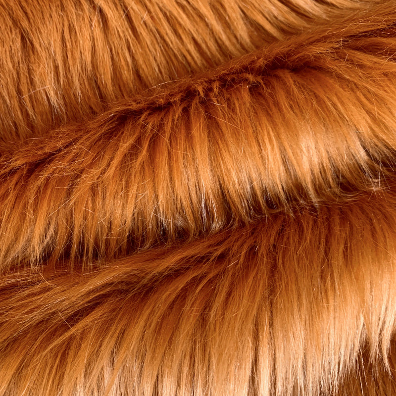 Sasha RUST Long Pile Soft Luxury Faux Fur Fabric Fursuit, Cosplay Costume, Photo Prop, Trim, Throw Pillow, Crafts