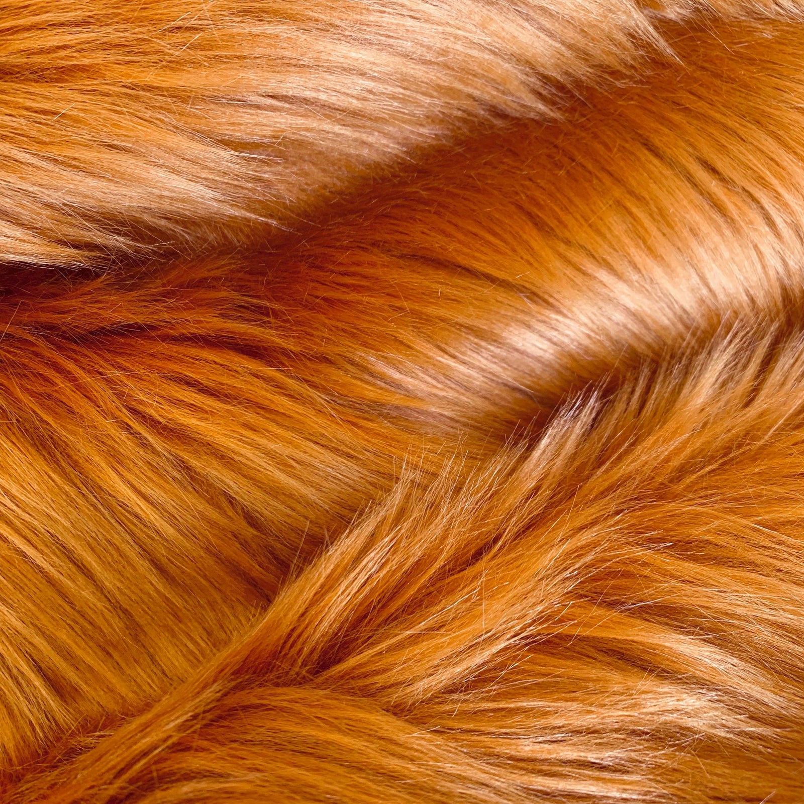 Sasha RUST Long Pile Soft Luxury Faux Fur Fabric Fursuit, Cosplay Costume, Photo Prop, Trim, Throw Pillow, Crafts
